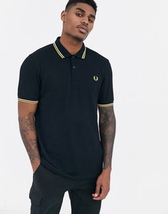 Черная футболка-поло с контрастным воротником Fred Perry - Черный