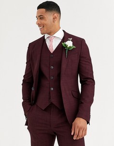 Приталенный пиджак винного цвета ASOS DESIGN wedding - Красный