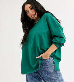 Очень свободный легкий свитшот с разрезами по бокам ASOS DESIGN Curve - Зеленый