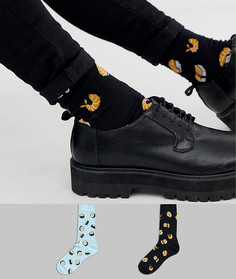 2 пары носков с принтом ASOS DESIGN скидка