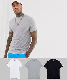 Набор из 3 футболок из органического хлопка с круглым вырезом ASOS DESIGN Скидка