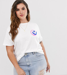 Футболка из органического хлопка с принтом ASOS DESIGN Curve - Белый
