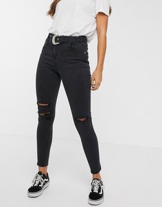 Темно-серые джинсы с поясом Parisian - Серый