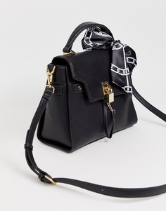 Cумка на плечо с ручкой и шарфиком Aldo - Черный