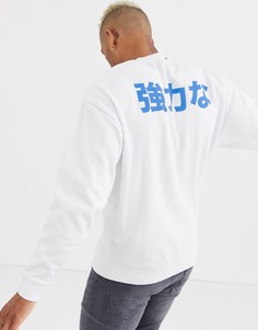 Oversize-свитшот с принтом на спине ASOS DESIGN - Белый