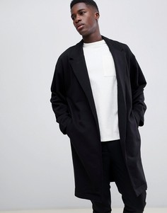 Черное легкое трикотажное oversize-пальто ASOS DESIGN - Черный