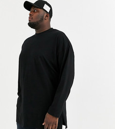 Черный длинный oversize-лонгслив ASOS DESIGN Plus - Черный