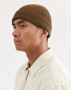 Коричневая шапка-бини ASOS DESIGN - Коричневый