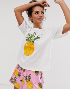 Трикотажная пижамная футболка с принтом ASOS DESIGN - Мульти