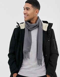 Темно-серый вязаный шарф Lacoste - Серый