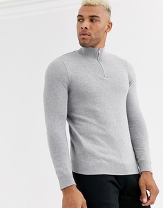 Серая водолазка с воротом на молнии Topman - Серый