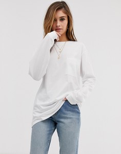Белая oversize-футболка с карманом ASOS DESIGN - Белый