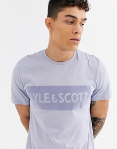 Футболка с логотипом набивки флок Lyle & Scott - Синий