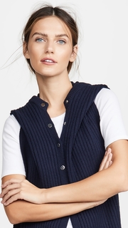 Tibi Merino Rib Sweater Hoodie Scarf