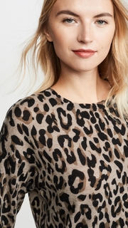 SUNDRY Leopard Crew Neck Sweater
