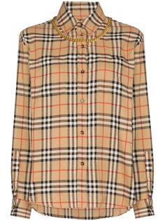 Burberry рубашка в клетку Vintage Check с цепочкой