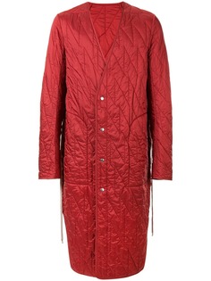 Rick Owens quilted V-neck coat
