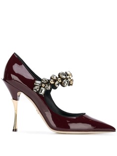 Dolce & Gabbana Mary Janes in varnish with jewel strap