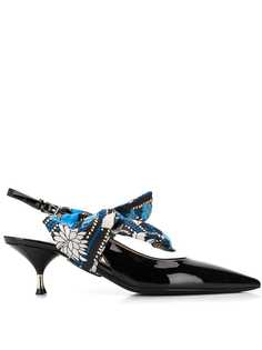 Prada туфли-лодочки с открытой пяткой и бантом