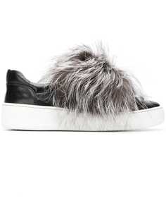 Sergio Rossi fur trim sneakers