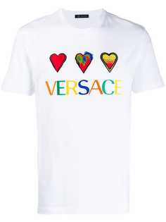 Versace футболка с вышитым логотипом