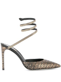 René Caovilla туфли-лодочки с ремешком в форме змеи на щиколотке