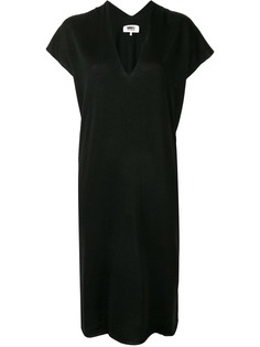 Mm6 Maison Margiela платье с V-образным вырезом и драпировкой