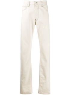 Helmut Lang embroidered logo straight jeans