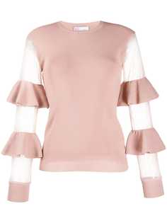 Red Valentino ruffled sleeves knitted top