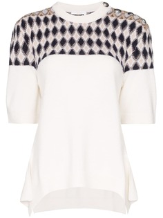 Chloé argyle panel knit jumper