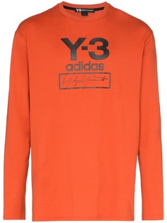 Y-3 футболка с длинными рукавами и логотипом