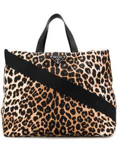 Prada большая сумка-тоут с леопардовым принтом