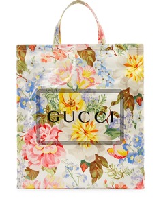 Gucci сумка-тоут с цветочным принтом и логотипом