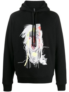 Neil Barrett illustrative face hoodie
