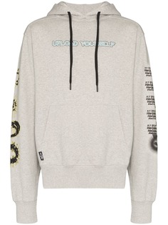 Liam Hodges contrast printed drawstring hoodie