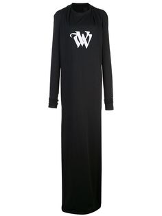 Vera Wang платье с вышитым логотипом