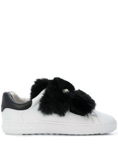 Ash fur embellished sneakers