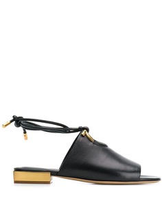Salvatore Ferragamo сандалии с зеркальным каблуком и завяками на щиколотке