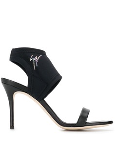 Giuseppe Zanotti босоножки с логотипом из кристаллов