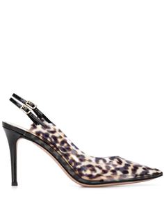 Gianvito Rossi туфли с ремешком на пятке и леопардовым принтом