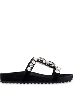 Miu Miu декорированные бархатные сандалии