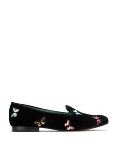 Blue Bird Shoes бархатные лоферы Borboleta