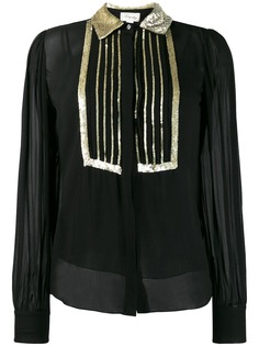 Temperley London блузка с вышивкой пайетками