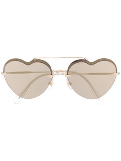 Miu Miu Eyewear солнцезащитные очки с оправой в форме сердца