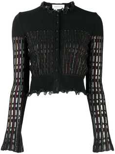 Alexander McQueen укороченный кардиган с эффектом металлик
