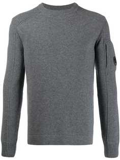 CP Company джемпер с круглым вырезом и линзой на рукаве