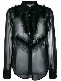 Comme Des Garçons ruffle trim blouse