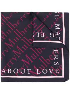 Mulberry logo print scarf
