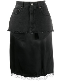 Mm6 Maison Margiela многослойная юбка миди
