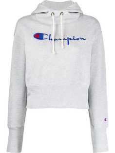 Champion укороченное худи с вышитым логотипом
